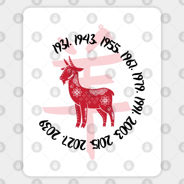 Chinese year of the goat Magnet by Cherubic